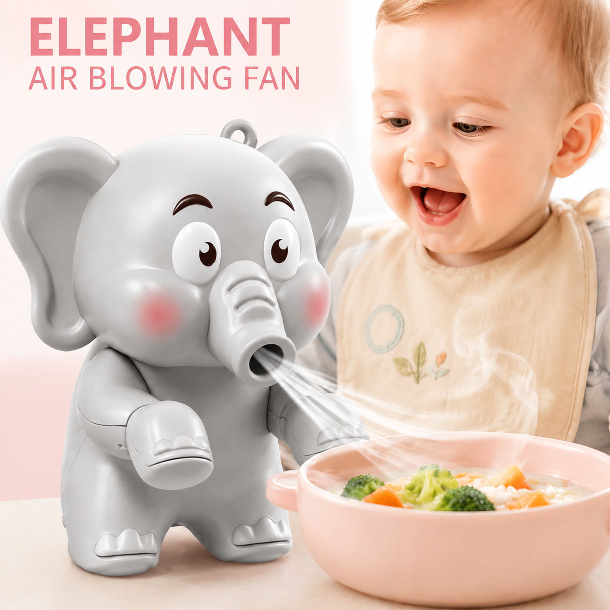 Baby Food Weaning - Elektryczny wentylator chłodzący w kształcie słonia,