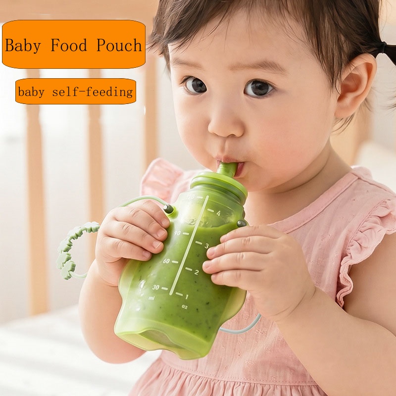 Baby Food Reusable Pouches - Silikonowy woreczek na puree owocowe bez