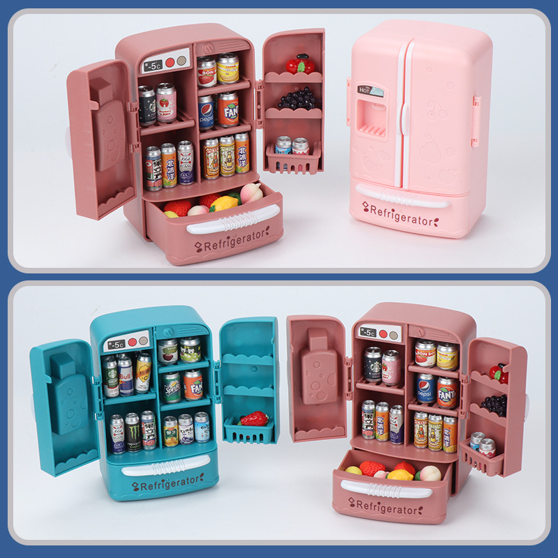 Baby Food Doll - Urocza Symulacja Mikrofilmowa Lodówka Dwudrzwiowa 1:12