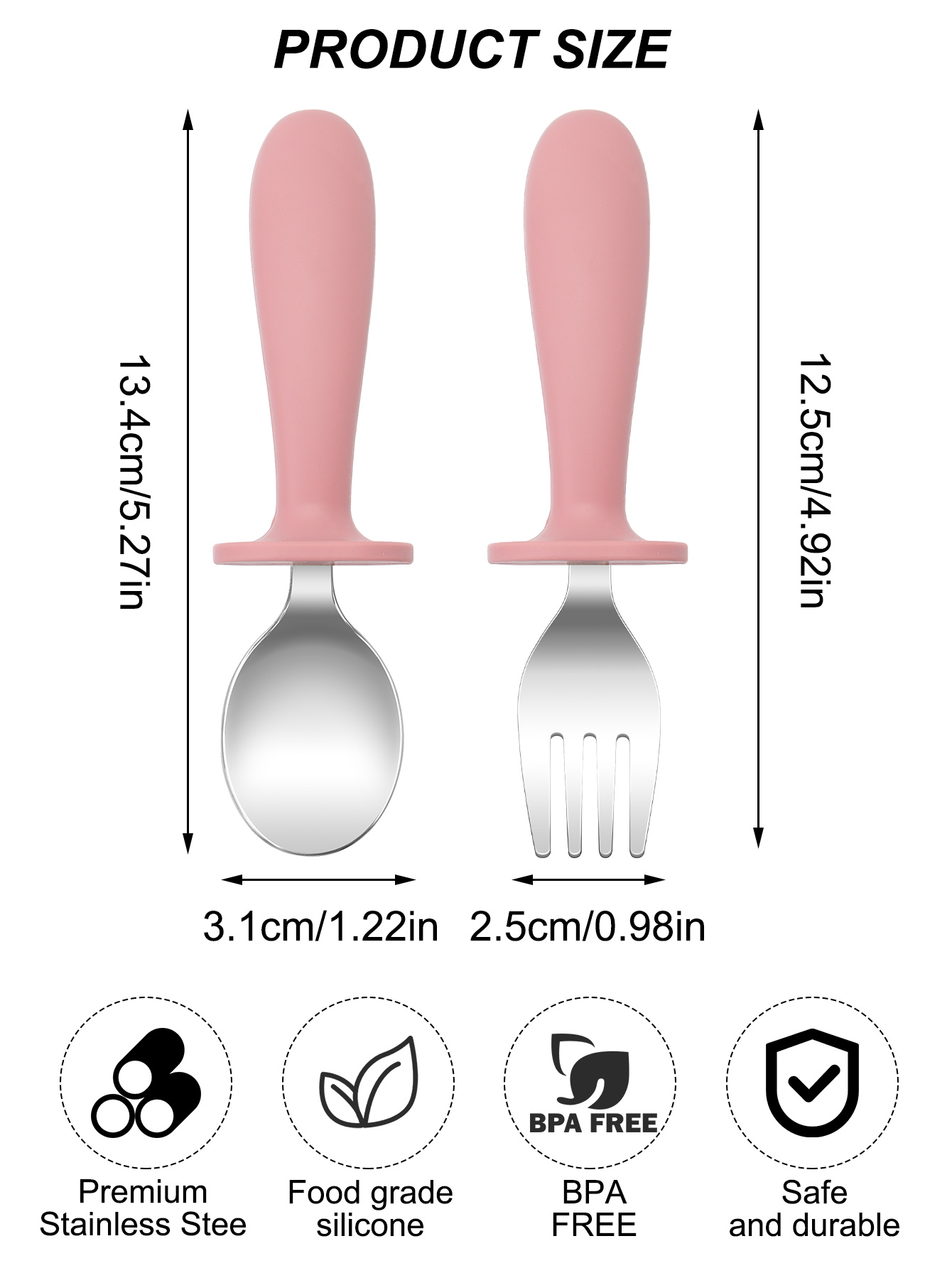 2 SZT. Zestaw sztućców ze stal – Baby Food Weaning recenzja i cena